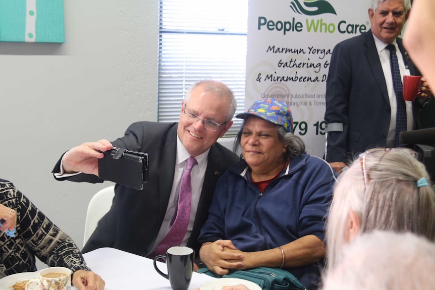 Scott Morrison visiting the People Who Care head office in Guildford, Perth.