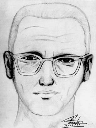 A black and white sketch of a man with short hair wearing glasses.