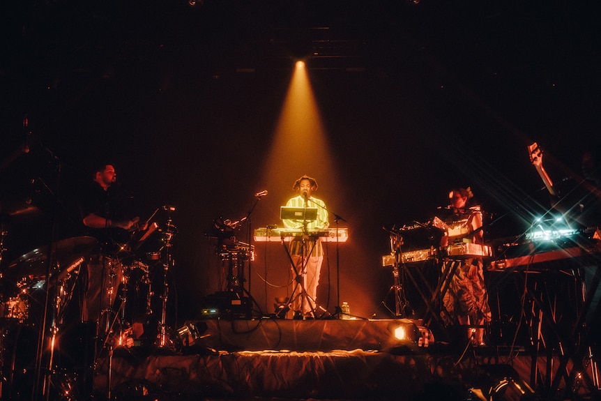 Sampha and his live band perform at Sydney's Hordern Pavilion, 26 Feb 2024