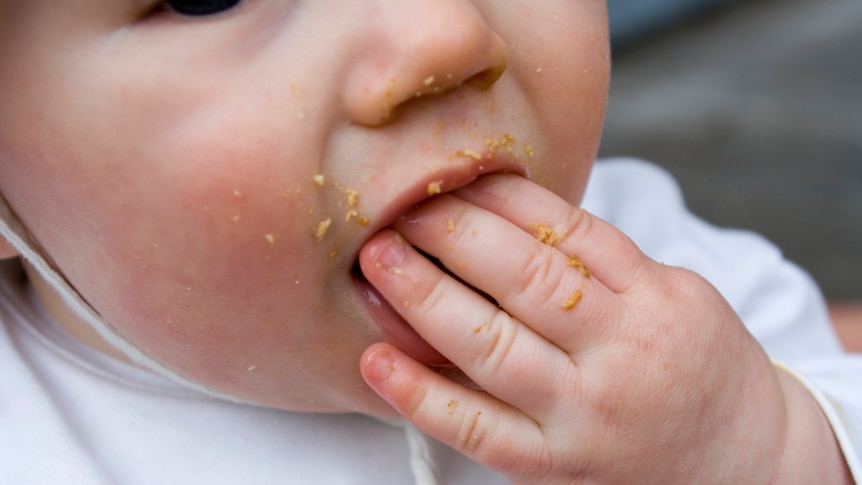 Infant eating