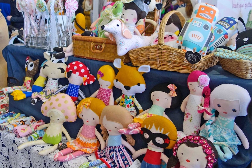 Toys for sale at the Handmade Market at the National Exhibition Centre in Canberra