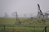 Collapsed transmission tower