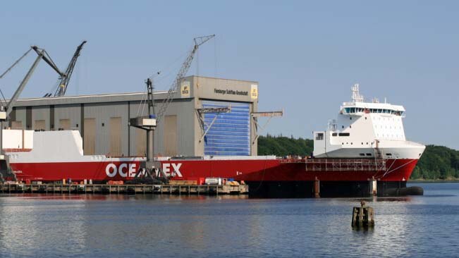 The German-built cargo ship Oceanex is the style of ship which will join the Bass Strait freight run.