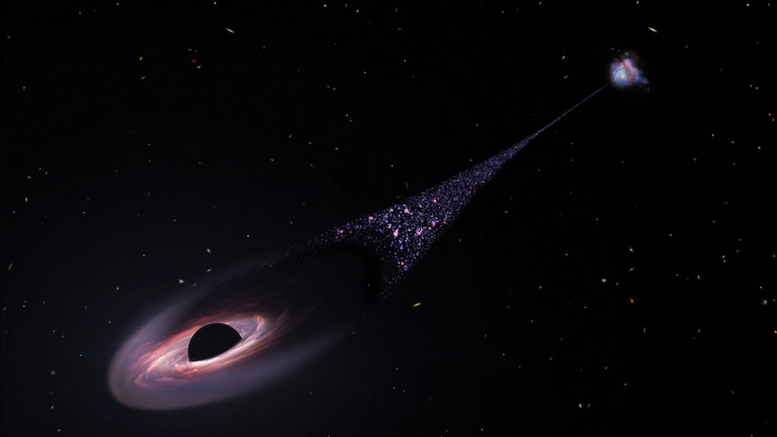 Artist impression of black hole - swirl in space