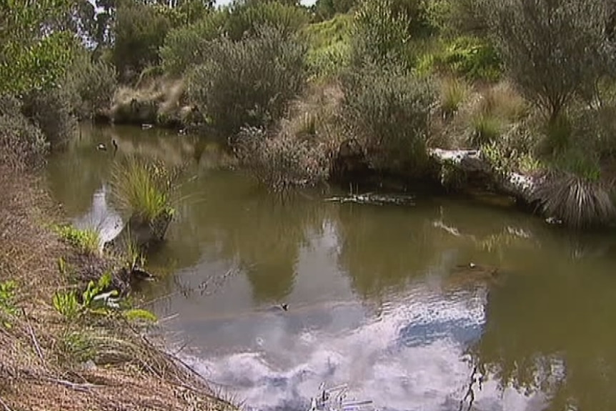 Creek where body was found dumped at Mount Cottrell, north-west of Melbourne