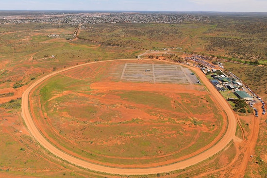 Aerial view of the Broken Hill racecourse.