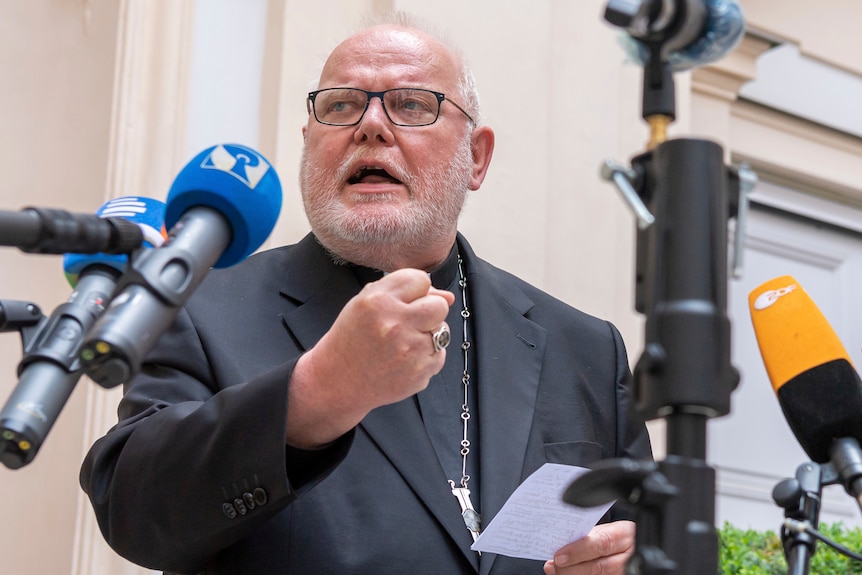 Cardinal Reinhard Marx gives a statement to the press