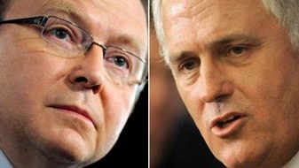 Kevin Rudd and Malcolm Turnbull (AAP) 340