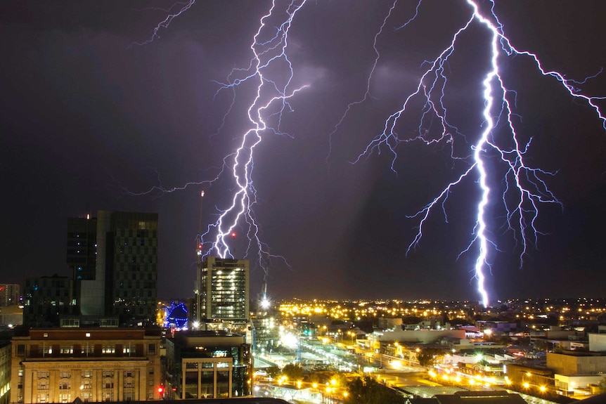 Lightning strikes Perth