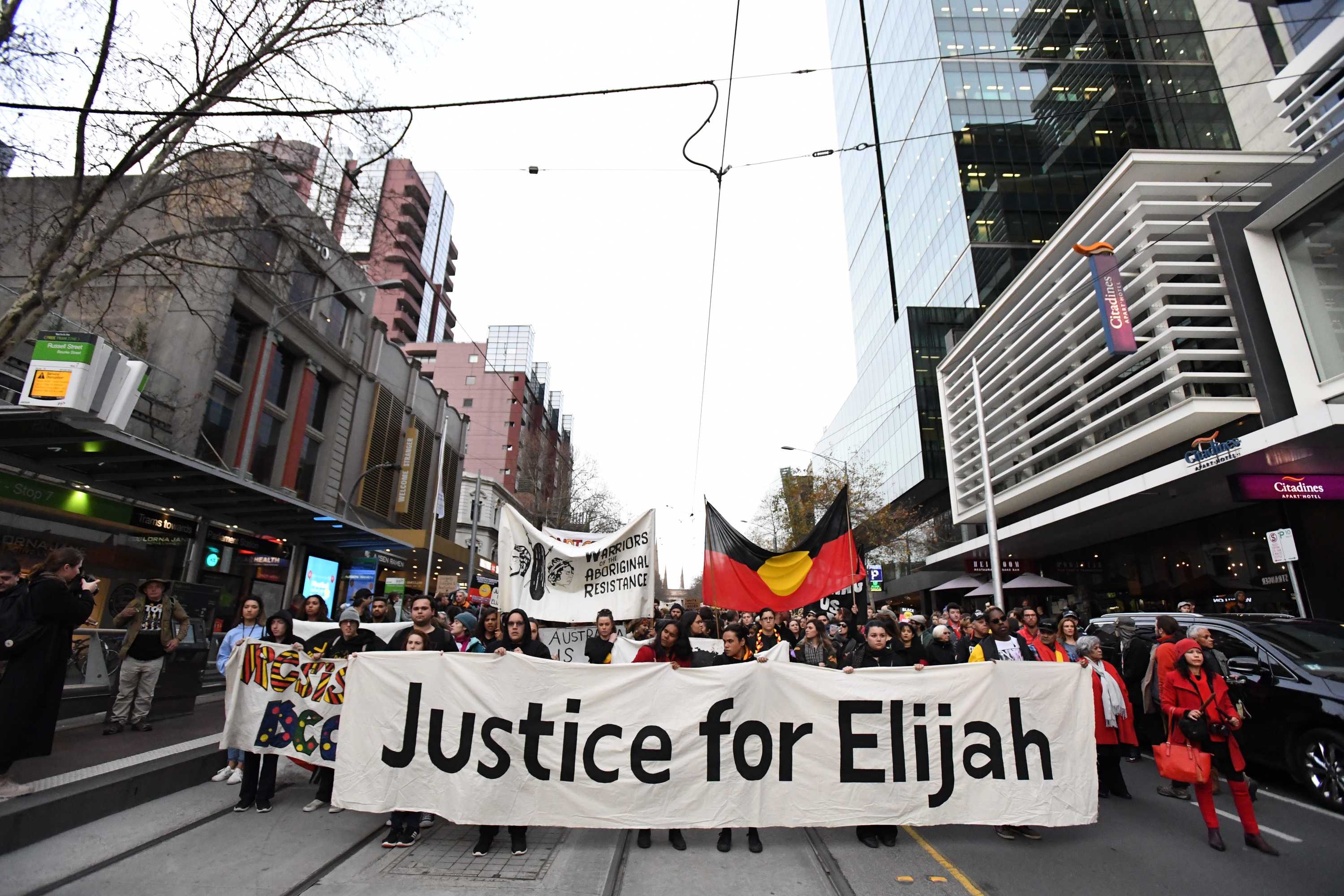 Elijah Doughty Melbourne brought to standstill as protesters march