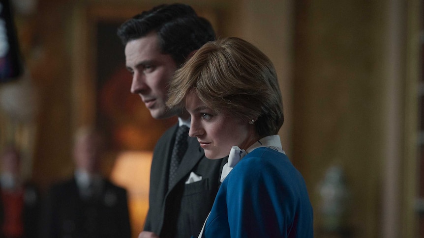 A scene from The Crown depicting Princess Diana and Prince Charles.