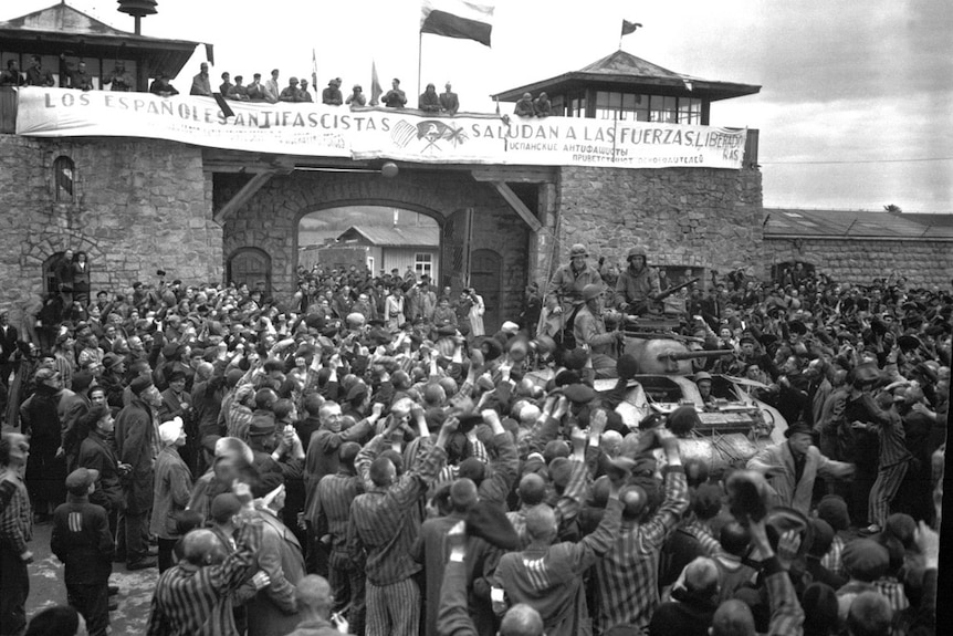 Liberation of the Mauthausen concentration camp by the American forces.