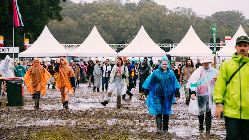 punters in the mud at Splendour In The Grass 2022