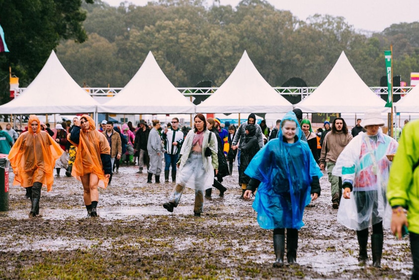 punters in the mud at Splendour In The Grass 2022