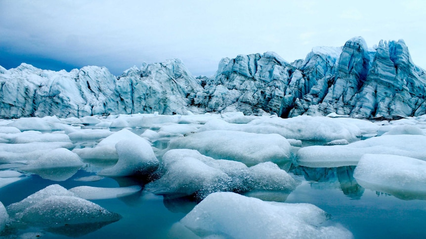 Melting ice from Greenland glacier