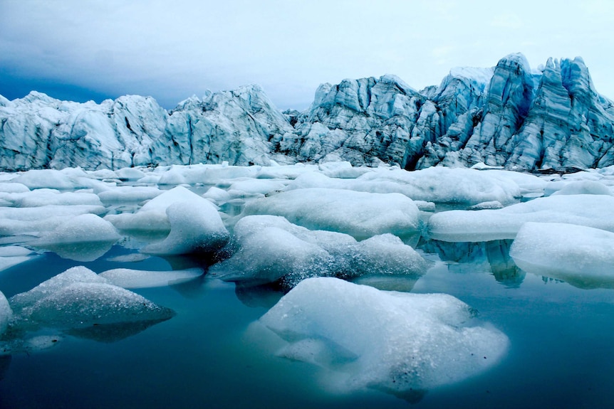 Melting ice from Greenland glacier