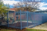 The lockable fenced play area for teenagers with autism at a Hobart high school.