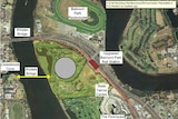 Burswood stadium site satellite image clearer