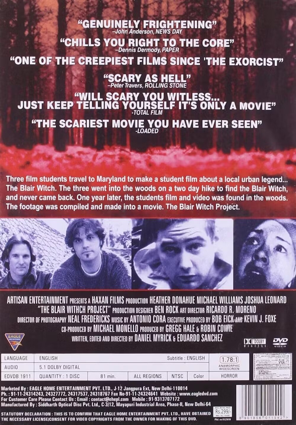 A promotional poster for the 1999 film The Blair Witch Project
