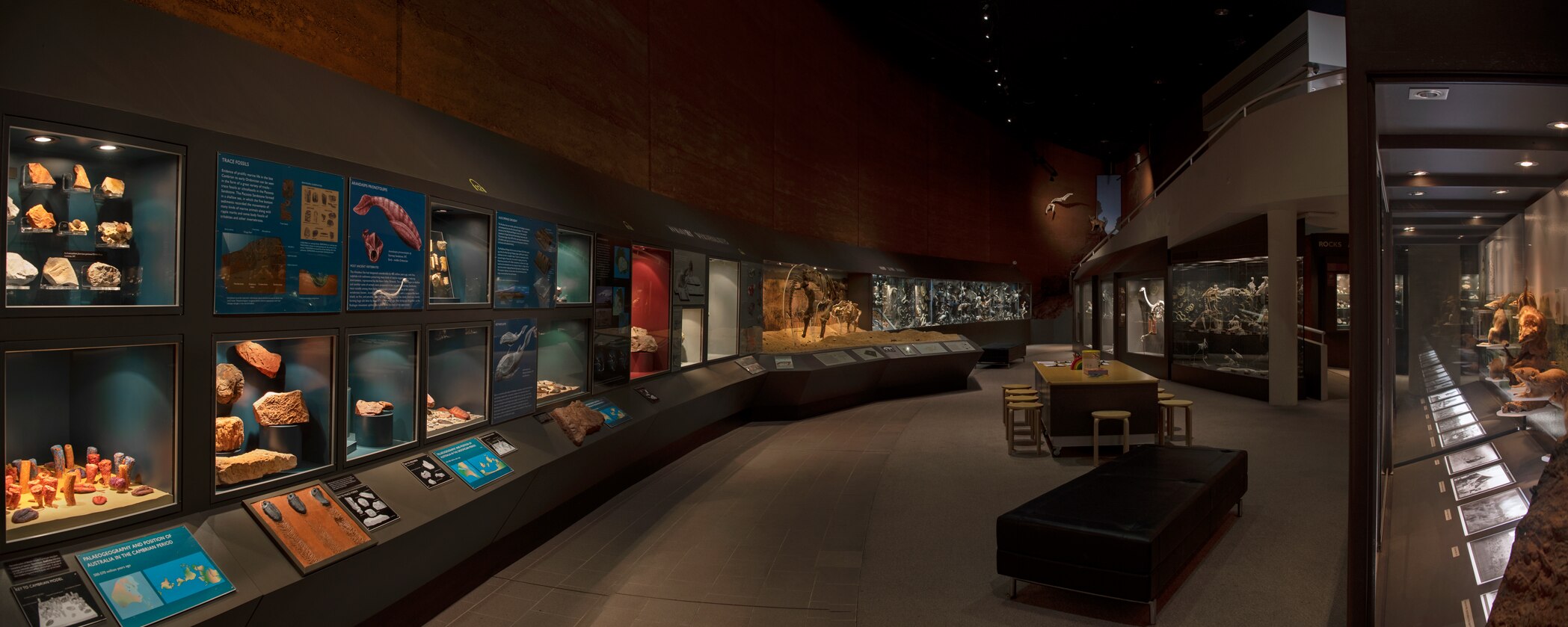 The inside of a museum.