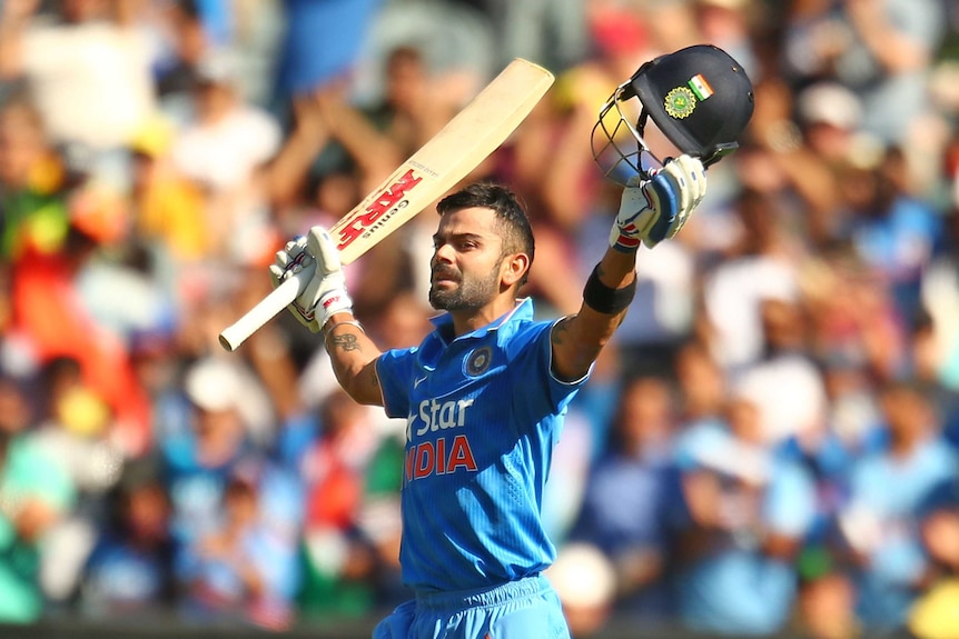 Virat Kohli celebrates century at MCG