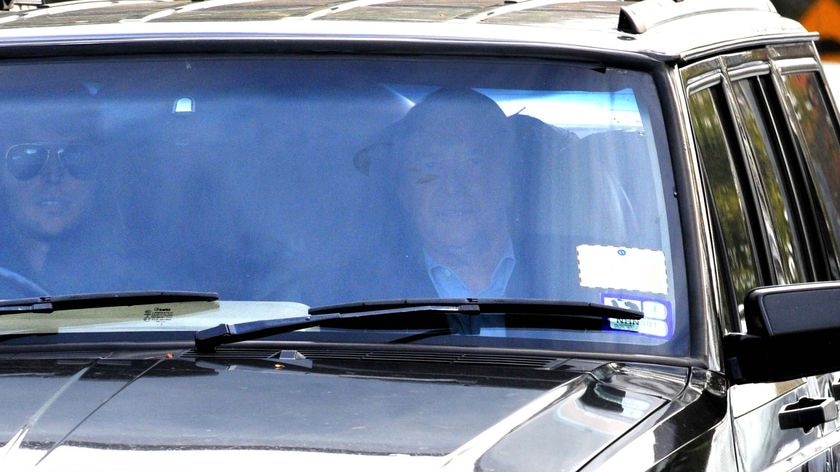 Glenn Wheatley arrives at his South Yarra home.
