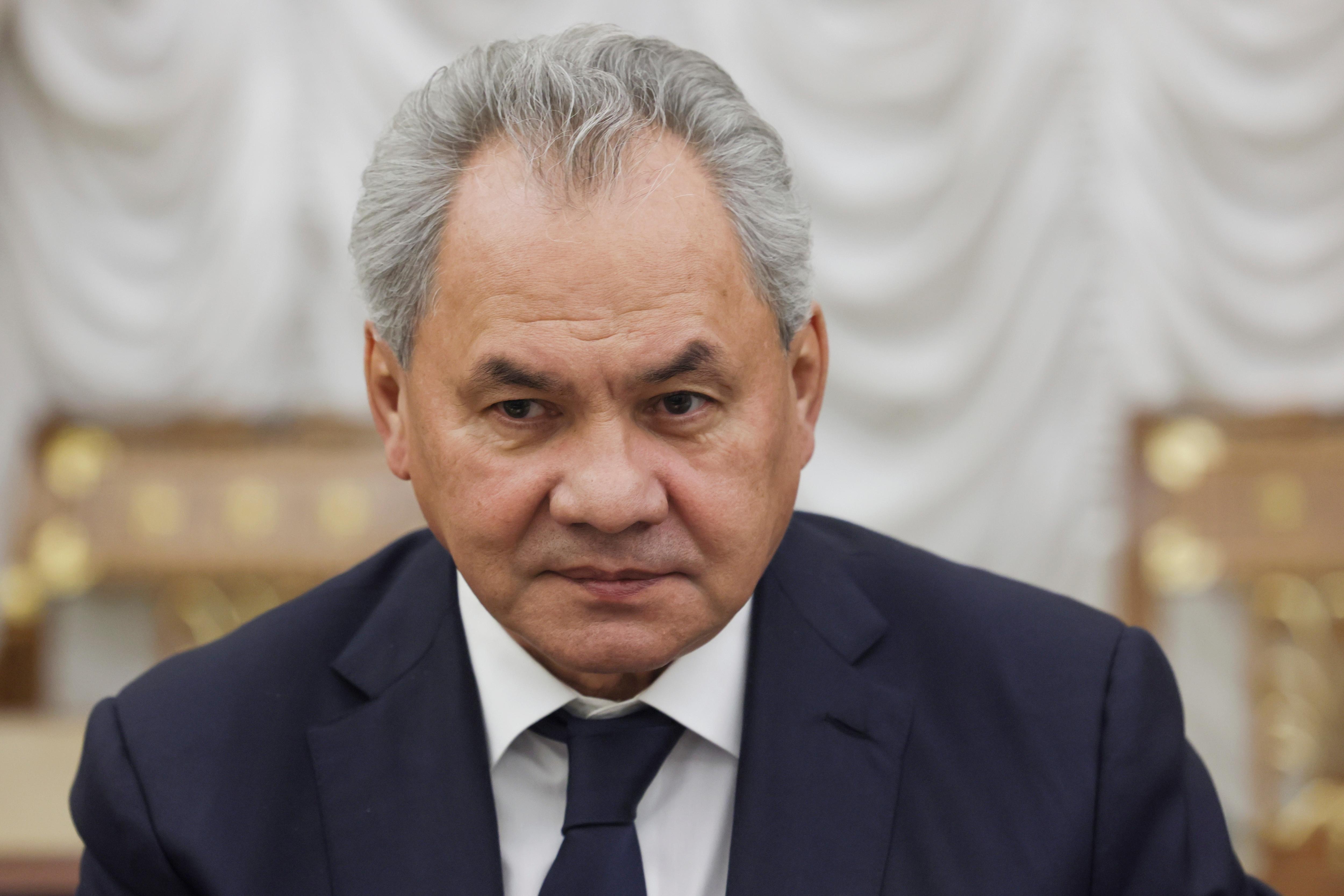 Sergei Shoigu in a navy suit.