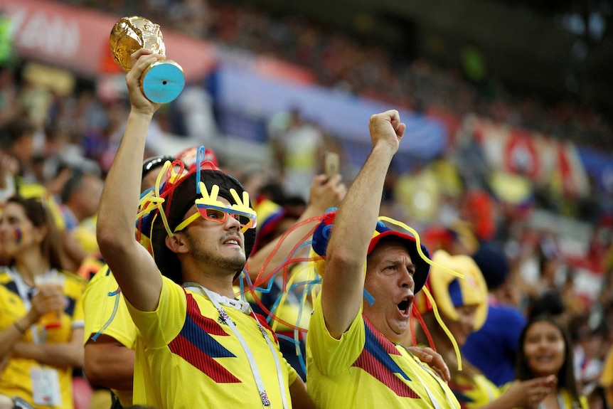 Colombian fans in the crowd