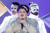 Bojana Stamenov from Serbia performs during a Eurovision dress rehearsal.