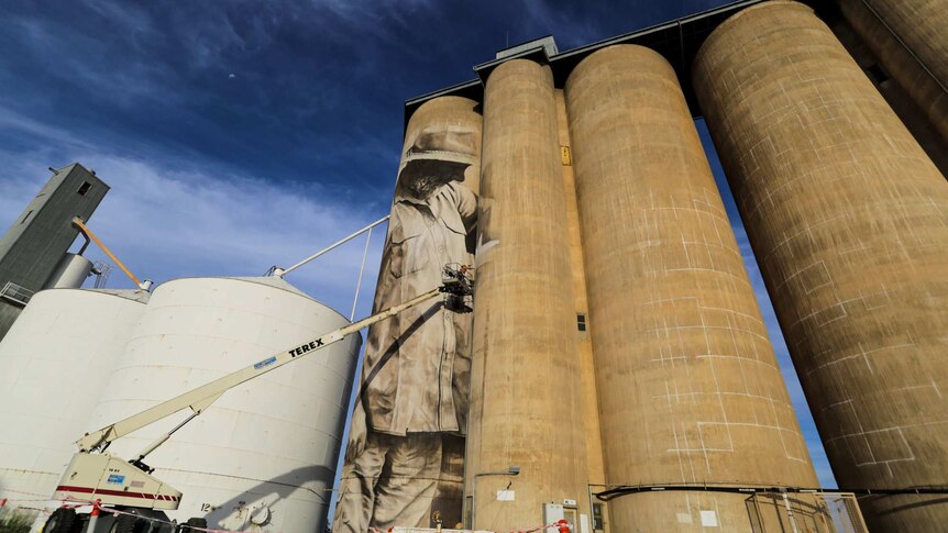 Painted silo in regional Victoria