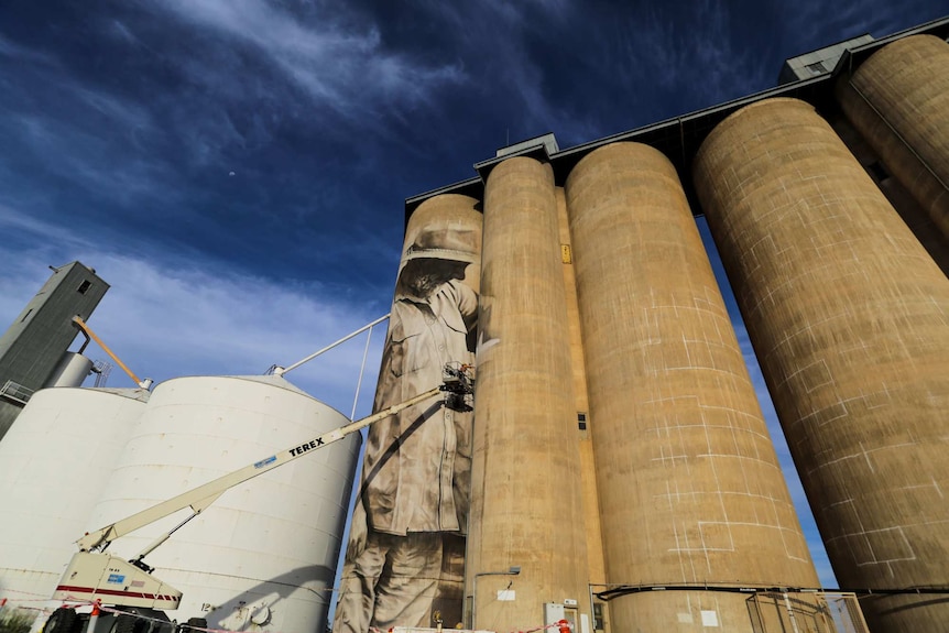 Painted silo in regional Victoria