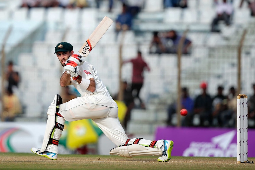 Australia's Glenn Maxwell sweeps in Chittagong against Bangladesh