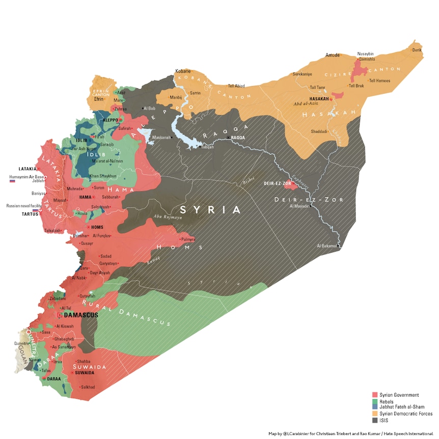 Territorial control in Syria August, 2016