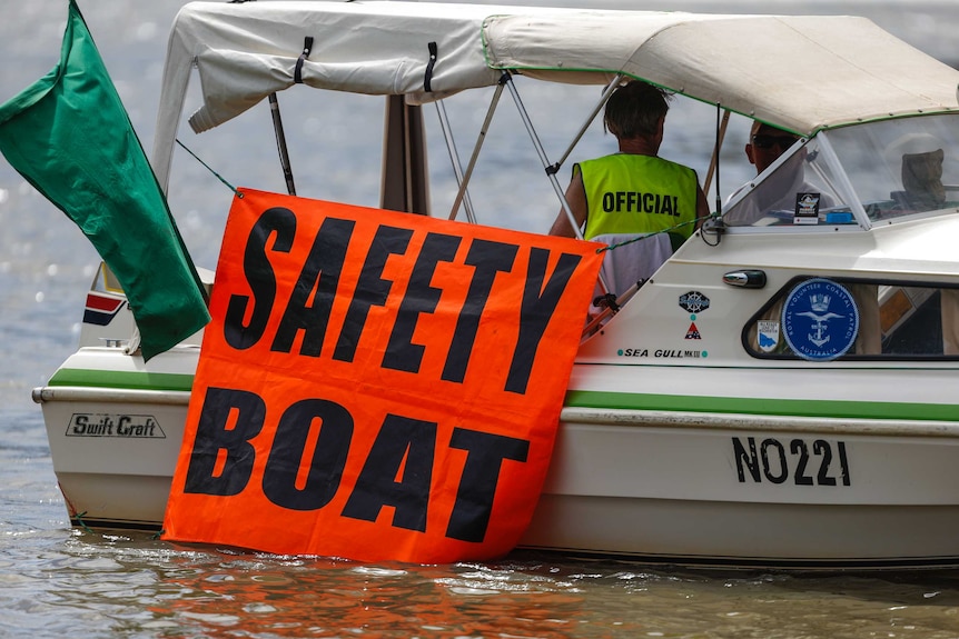 Safety boat at Southern 80 waterski race