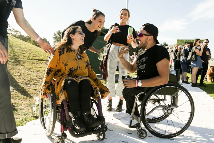 Dylan Alcott getting amongst the punters at Ability Fest 2018