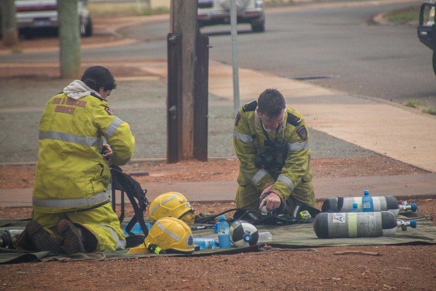 Firefighter at house fire