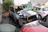 Cars destroyed by fire