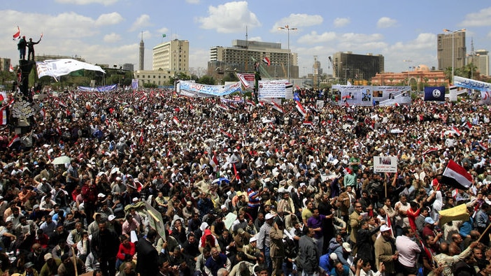 Egyptians gather for a demonstration at Cairo's Tahrir Square. (Misam Saleh: AFP)