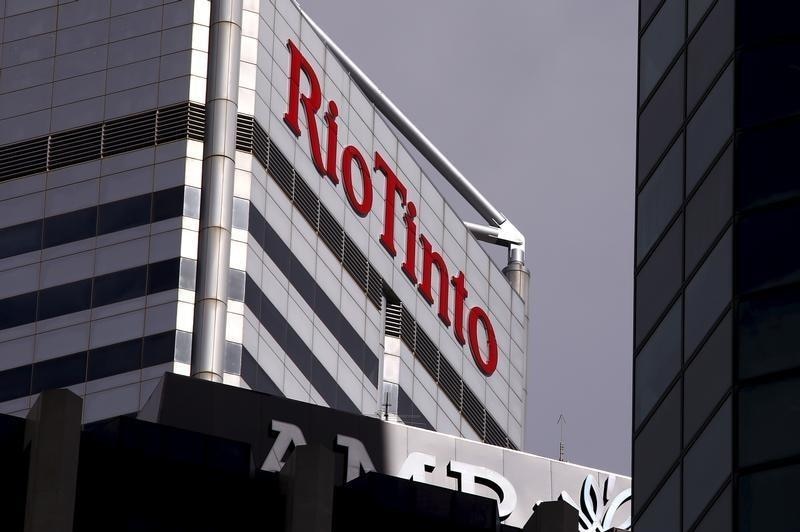 A sign adorns the building where mining company Rio Tinto has their office in Perth, Western Australia, November 19, 2015.