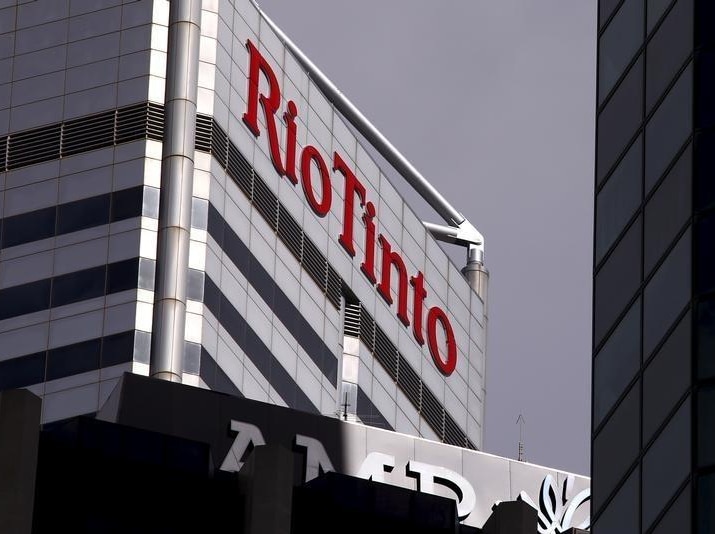 A sign adorns the building where mining company Rio Tinto has their office in Perth, Western Australia, November 19, 2015.