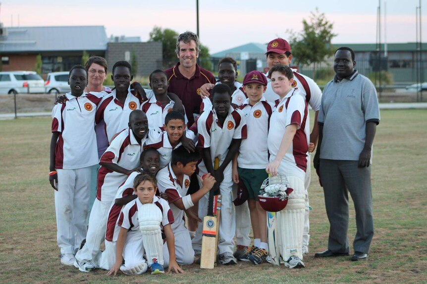 A junior cricket team from the Sunshine Heights Cricket Club.
