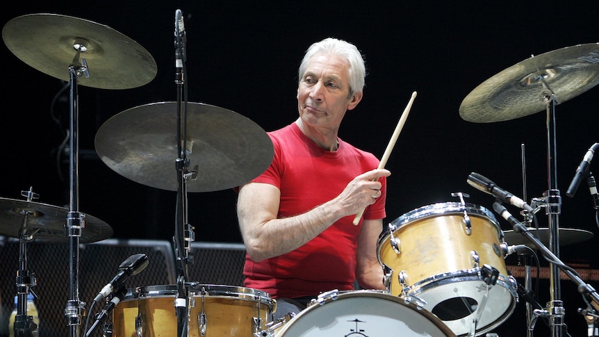 Charlie Watts performs at a concert in Shanghai, China.