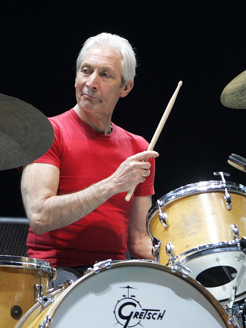 Charlie Watts performs at a concert in Shanghai, China.