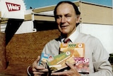 Weis' founder Les Weis in the early 1990s outside the Toowoomba factory.