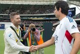 Clarke and Cook shake hands in Adelaide