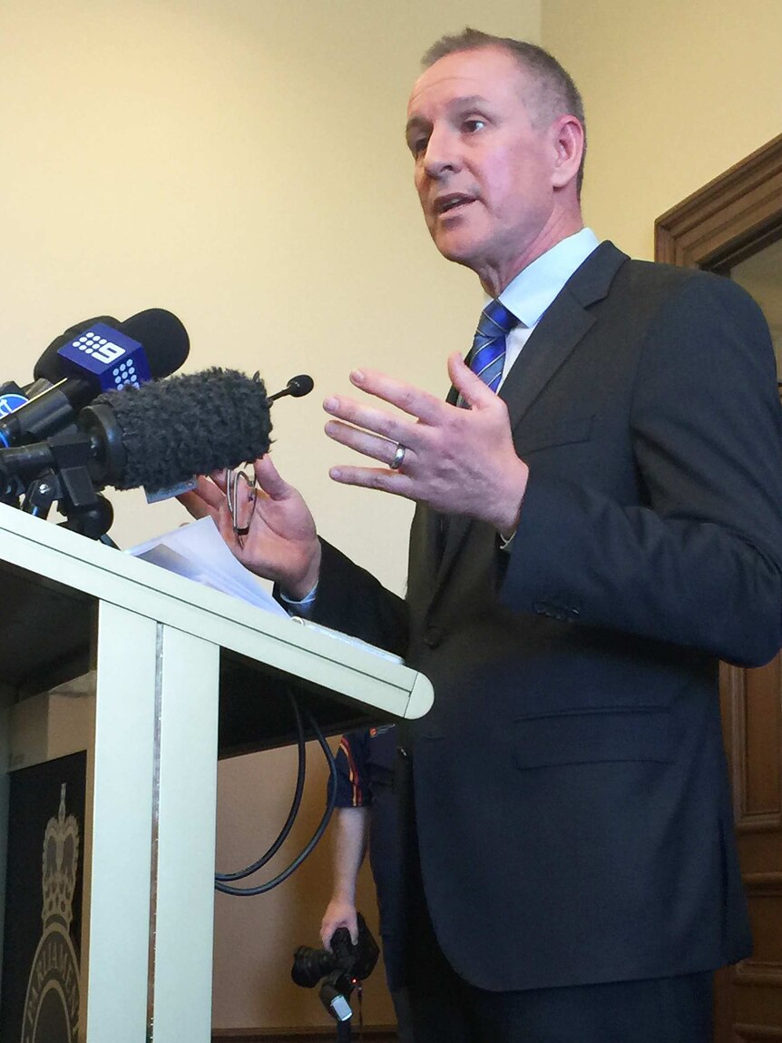 Jay Weatherill speaks to the media after Gillman findings