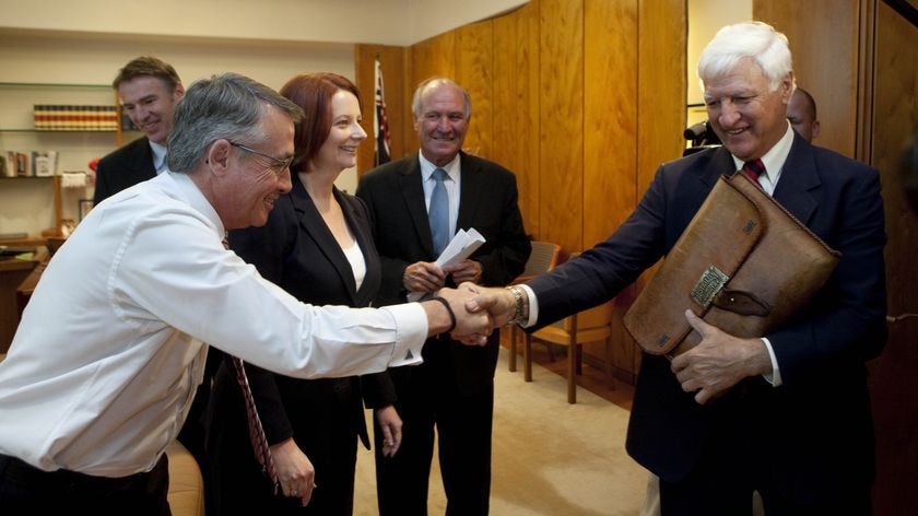 Crunch talks: Prime Minister Julia Gillard has held negotiations with the independents about a future government