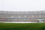 Rain falls at the Gabba