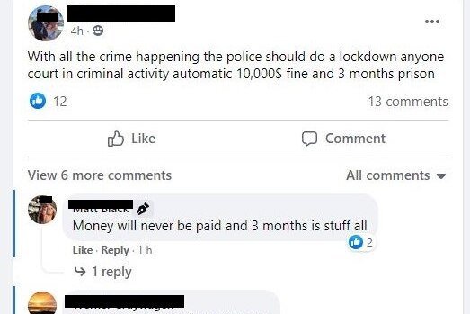 Social media complaints about crime in Kalgoorlie