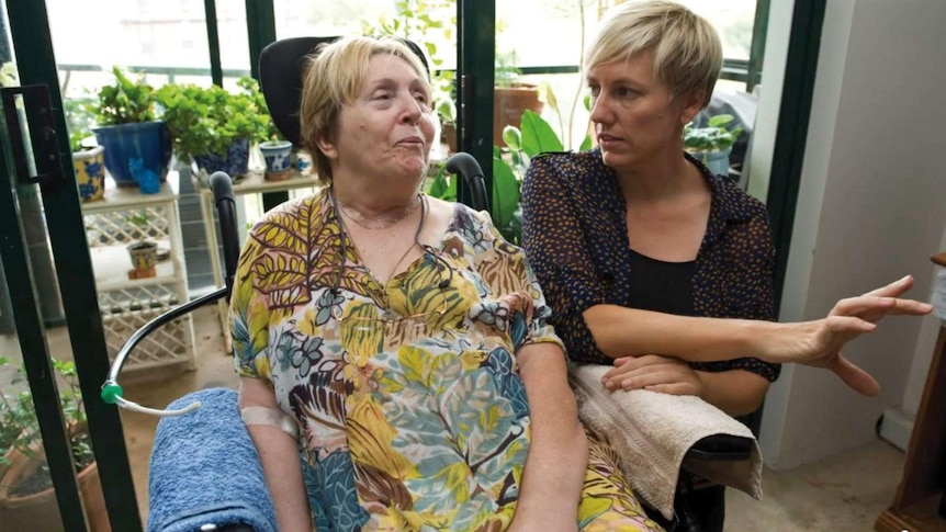 Cate Faehrmann and Loredana Alessio-Mulhall in a pro-euthanasia campaign video